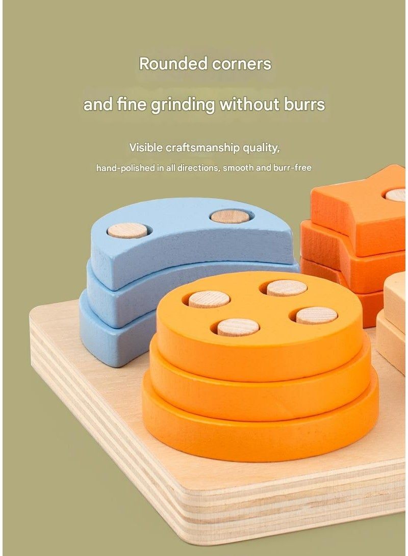 Geometric shape intelligence development toys, 13 geometric shape matching toys cm removable building blocks, suitable for children under 6 years old, size 13x13x4.5 cm  - Image 3