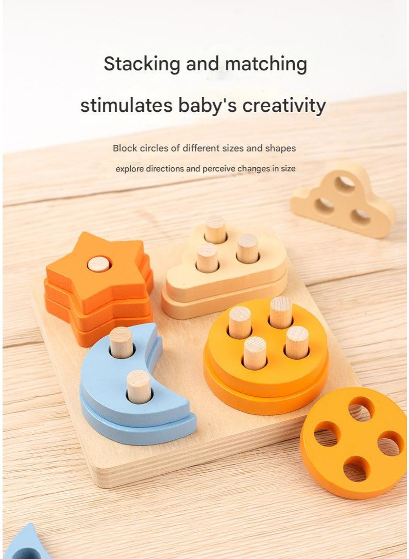 Geometric shape intelligence development toys, 13 geometric shape matching toys cm removable building blocks, suitable for children under 6 years old, size 13x13x4.5 cm  - Image 2