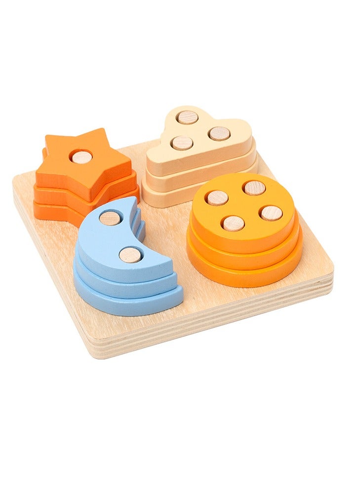 Geometric shape intelligence development toys, 13 geometric shape matching toys cm removable building blocks, suitable for children under 6 years old, size 13x13x4.5 cm  - Image 1