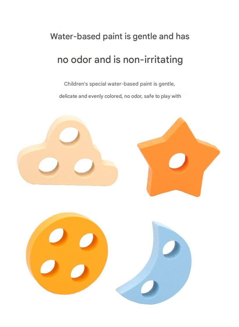 Geometric shape intelligence development toys, 13 geometric shape matching toys cm removable building blocks, suitable for children under 6 years old, size 13x13x4.5 cm  - Image 4