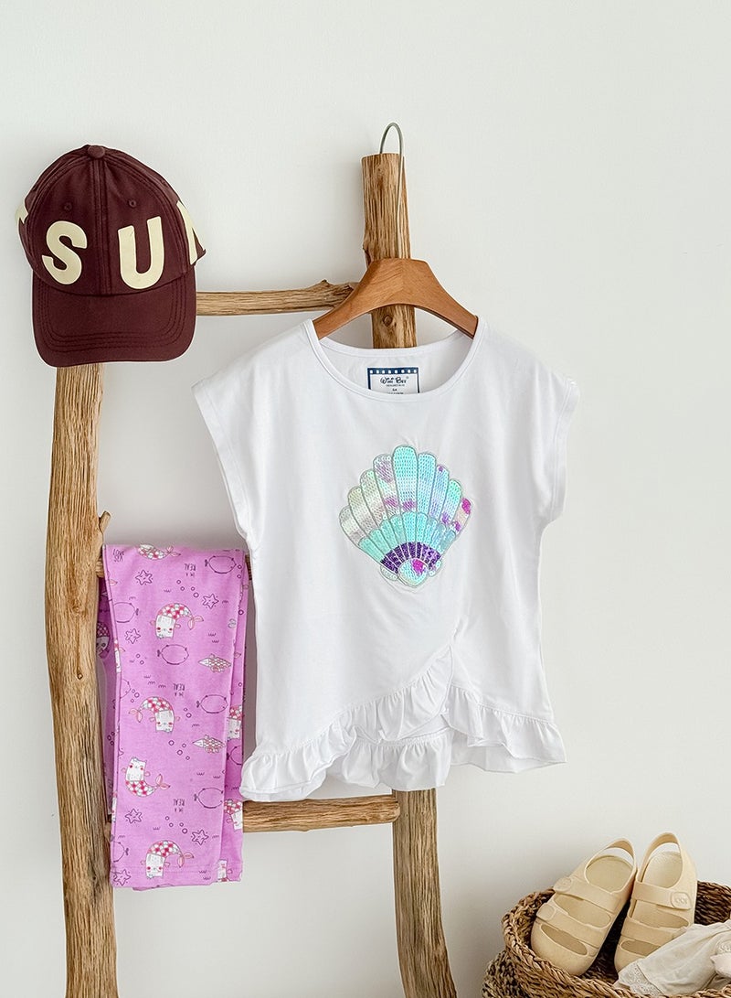 WiNi BEE Children's top and bottom clothes set 2025 Kids girls Junior Girl outfits Clothing Leggings Summer suit for Baby t shirts 2-6Y - Image 3