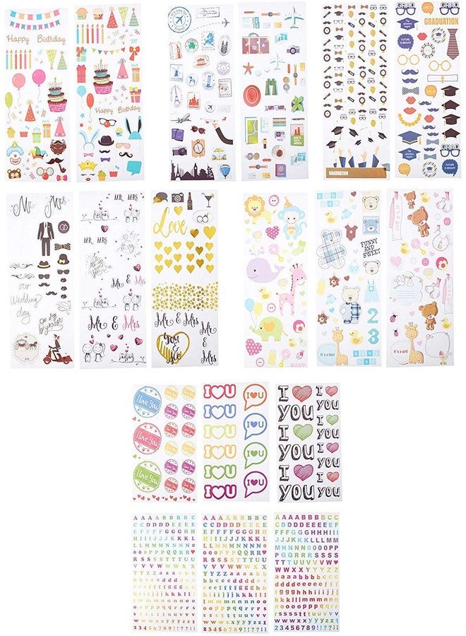 Zink Colorful & Decorative Sticker Sets for Instant Photo Projects - 9 Unique Sets (Wedding, Travel, Party, ABC, Love, Graduation, Baby) Compatible with Kodak, Lifeprint, Polaroid, HP, Canon, Fujifilm - Image 1