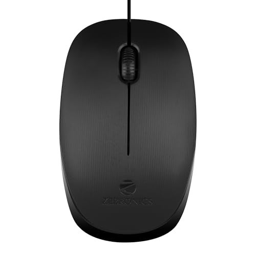 Zebronics Zeb-Power Wired USB Mouse, 3-Button, 1200 DPI Optical Sensor, Plug & Play, for Windows/Mac - Image 1