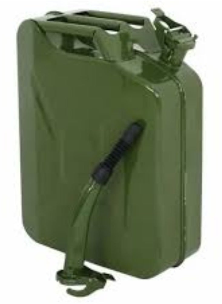 KNP - KNP 5-liter gasoline metal jerry can is built for durability and ease of use. Made from high-quality metal, it includes a flexible metal spout for efficient and spill-free pouring. - Image 1