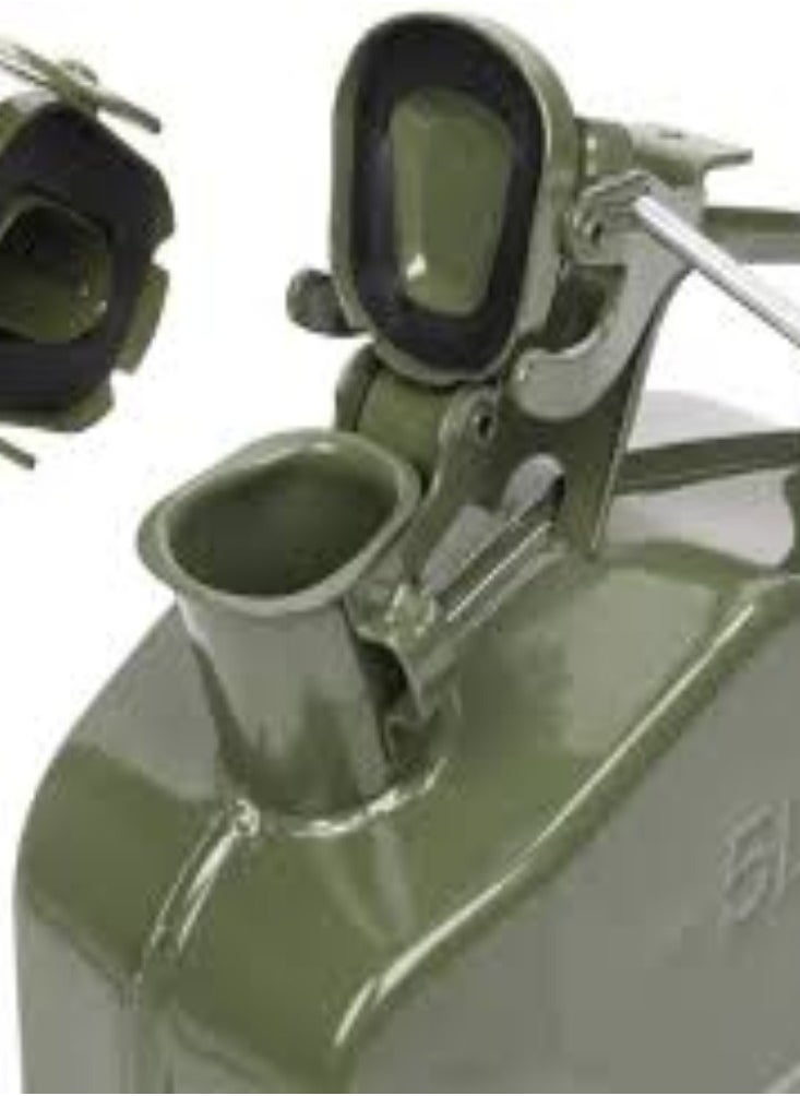 KNP - KNP 5-liter gasoline metal jerry can is built for durability and ease of use. Made from high-quality metal, it includes a flexible metal spout for efficient and spill-free pouring. - Image 1