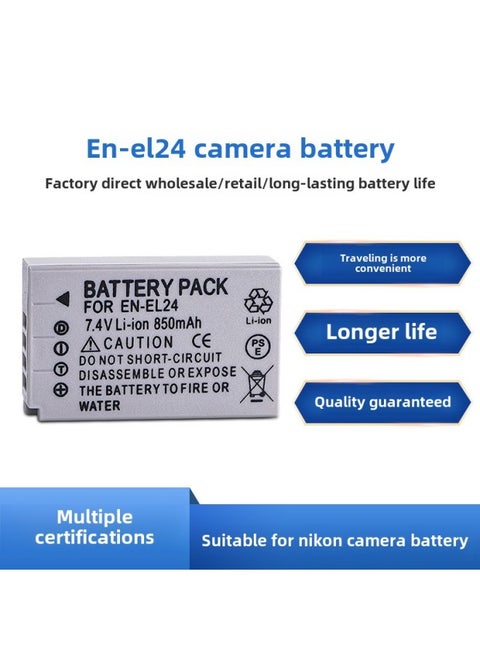 EN-EL24 Battery Suitable For NIKON El24 NIKON 1 J5 1J5 Micro Single Camera Lithium Battery ENEL24-Standard Capacity:850mAH