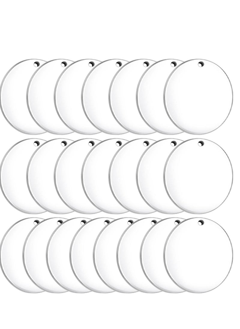 Gerenic - 30 Pieces Acrylic Round Ornaments Blanks Clear Acrylic Circle Disc Blanks with Hole Acrylic Blanks for Keychain, Craft and DIY Project, 2.5 Inch, Acrylic - Image 1