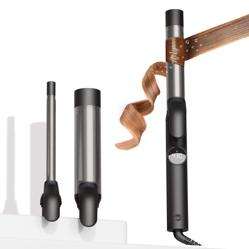 TYMO Curling Iron Set - 1/2, 1, 1 1/2 Inch Professional Ceramic Hair Curler for Spiral Curls & Beach Waves, Ionic Curling Wand for Women Short/Long Hair, Fast Heating, Dual Voltage & 5 Temps, Black - Image 1