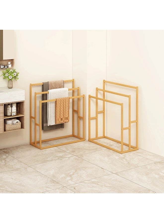 والالا حامل مناشف خشبي قابل للطي قائم بذاته، سعة كبيرة، مكون من 3 طبقات، حامل مناشف على شكل سلم من الخيزران، حامل تجفيف، رف منظم للحمام، منظم حمام عصري مقاوم للصدأ لتوفير المساحة - Image 5