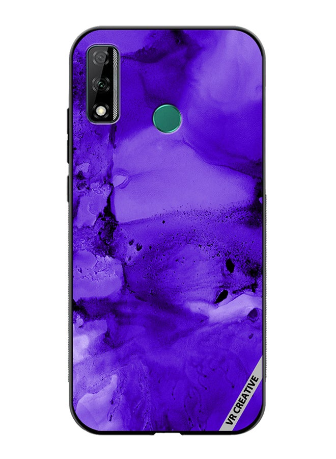 VR CREATIVE Protective Case Cover For Huawei Y8s Violet Alcohol Ink Wash Texture On White Paper Design Multicolour - Image 1