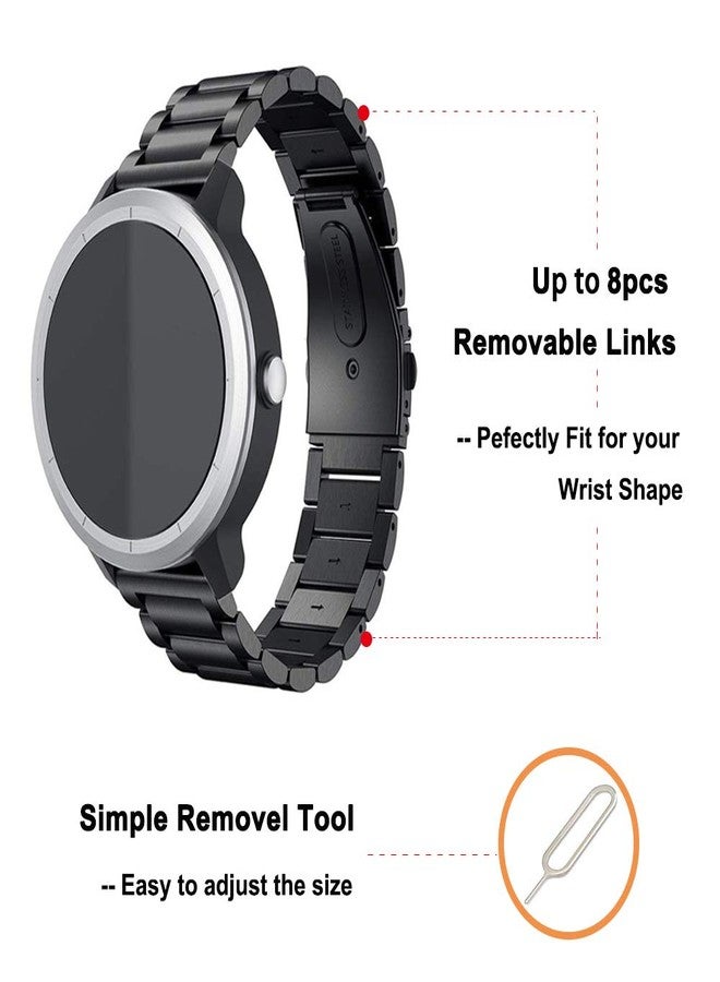 YEEJOK أشرطة YEEJOK Vivoactive 6/5/3 للرجال والنساء، أشرطة ساعة بديلة معدنية + جلدية مقاس 20 مم متوافقة مع Garmin Venu/Venu Sq/Venu 2 Plus/Vivoactive 3 Music/Forerunner 645/245 ساعة ذكية - فضي + أسود - Image 2