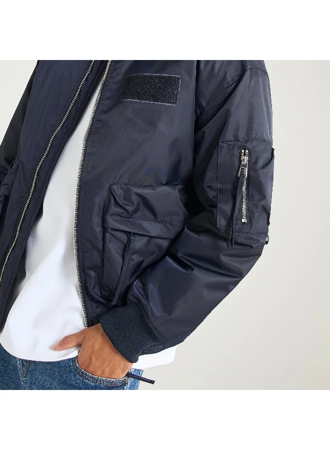 Splash FAV Pocket Detail Zip Through Bomber Jacket