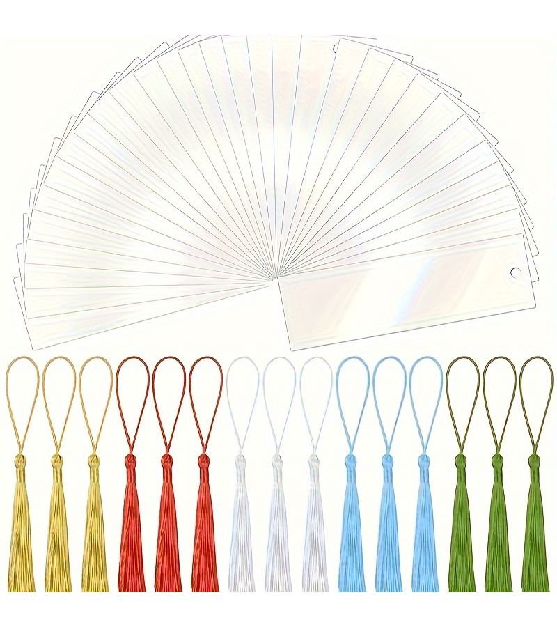 30 Transparent Acrylic Bookmark Set with Tassels for Readers Party Gifts - Image 2