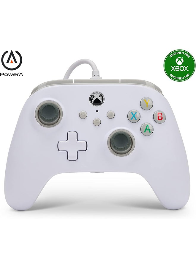 باور أيه وحدة تحكم الألعاب السلكية المعززة من PowerA لجهاز Xbox Series X/S، Xbox One، PC، Windows 10/11، أبيض - Image 1