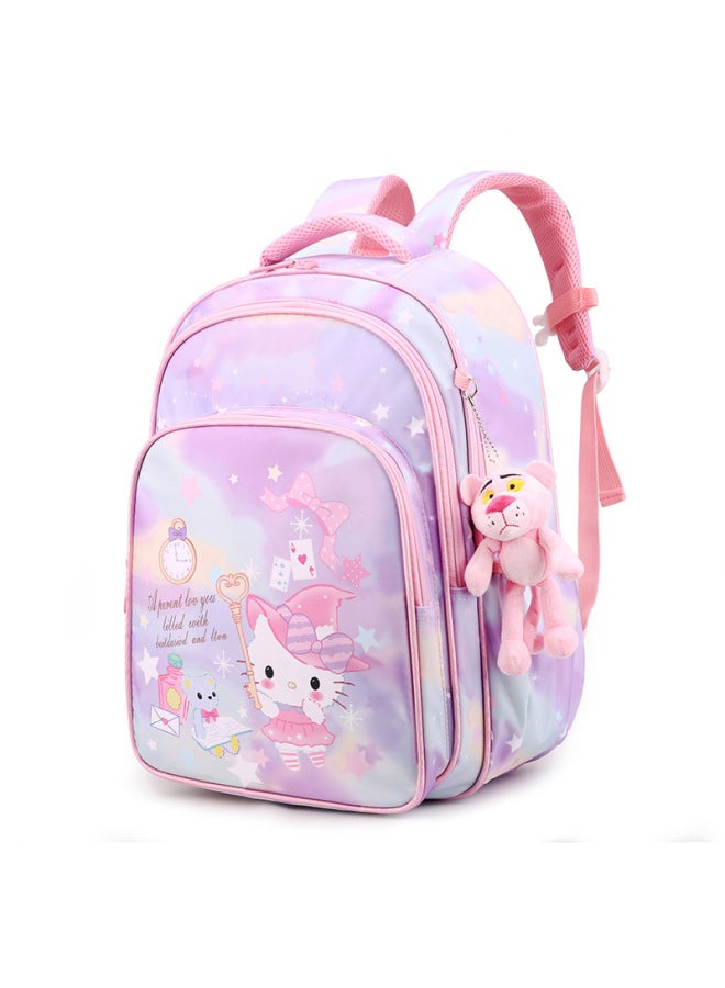 Schoolbag For Primary School Students 1-3-6 Grade Cartoon KT Cat Children's Backpack 6-12 Years Old Girl Korean Nylon Backpack-Color:Large Pink  - Image 2