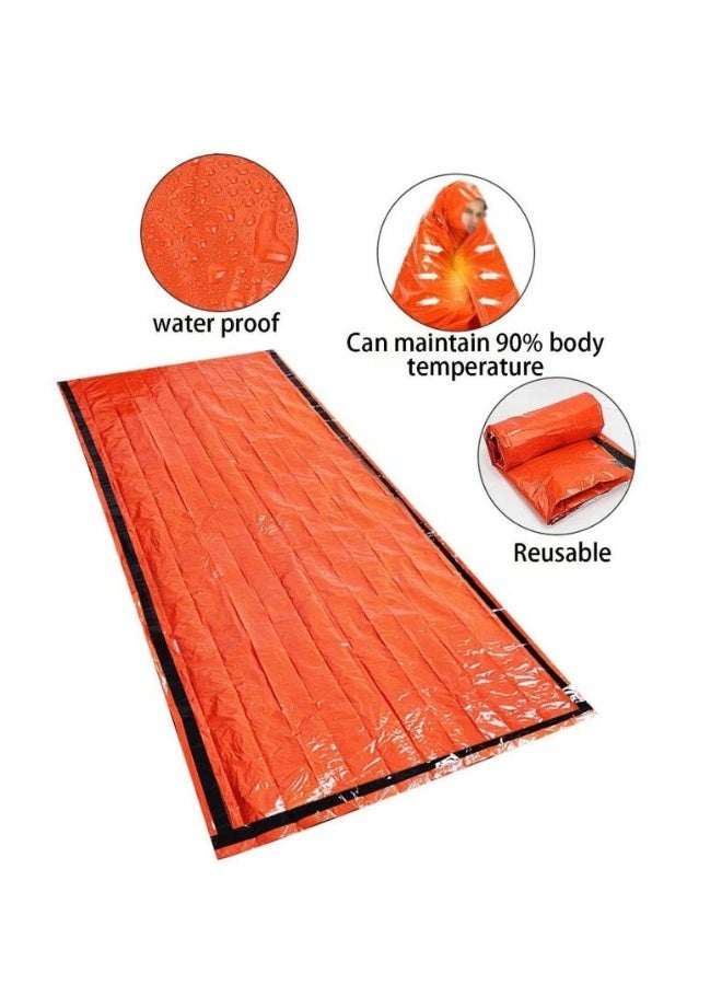 M MIAOYAN Emergency Sleeping Bag with Thermal Blanket and Whistle Kit for Outdoor Adventures and Cold Weather Survival - Image 3