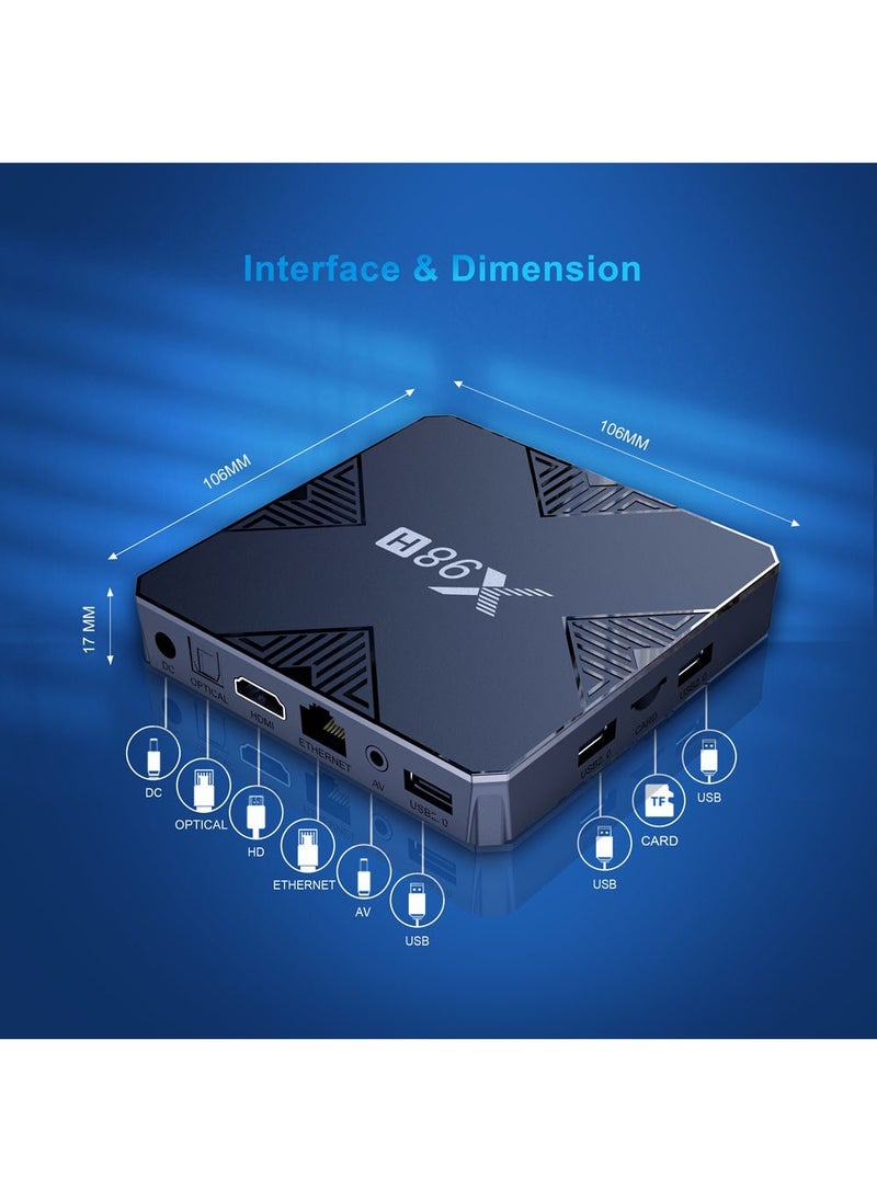 Generic - Android12.0 Bluetooth Dual WiFi 4K UHD TV Box With Remote X98H Black - Image 1