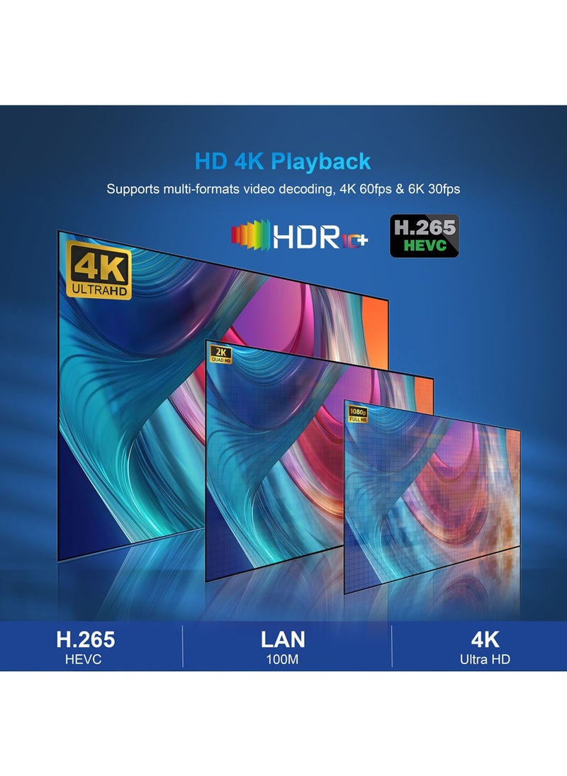 Generic - Android12.0 Bluetooth Dual WiFi 4K UHD TV Box With Remote X98H Black - Image 1