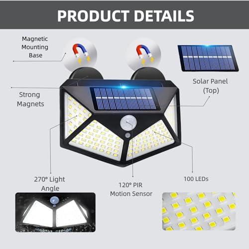 Silanit 2 Pack Magnetic RV Solar Light, Motion Sensor Porch and Awning Lights, Solar Charged, RV Accessories for Outside, Multiple Modes, Compact for Campers Trailers - Image 4