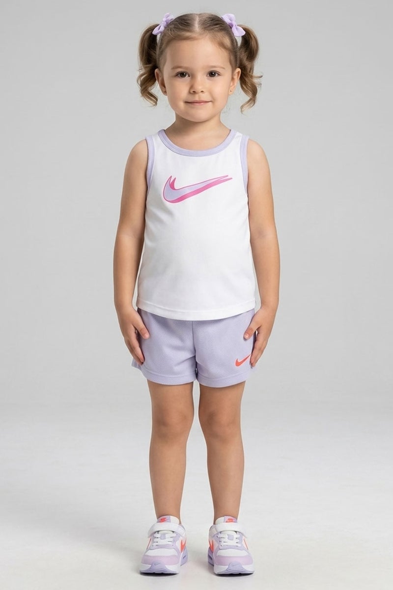 Nike Toddlers Girl 2 Pieces Sleeveless T-Shirt And Shorts Set, Multicolor - Image 1