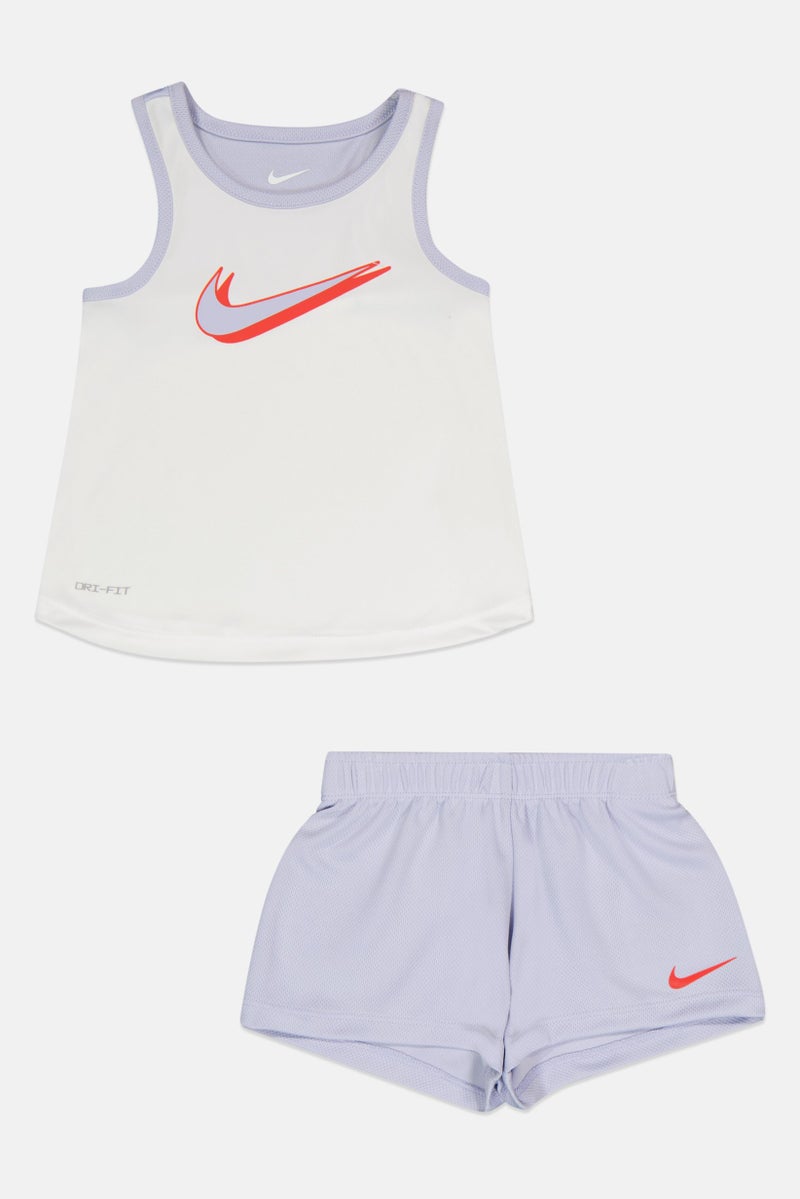 Nike Toddlers Girl 2 Pieces Sleeveless T-Shirt And Shorts Set, Multicolor - Image 3