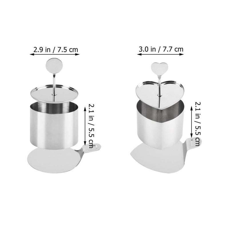 Zerodeko Stainless Steel Cookie Cutter and Mousse Ring Set Heart Shape Metal Baking Mold - Image 3