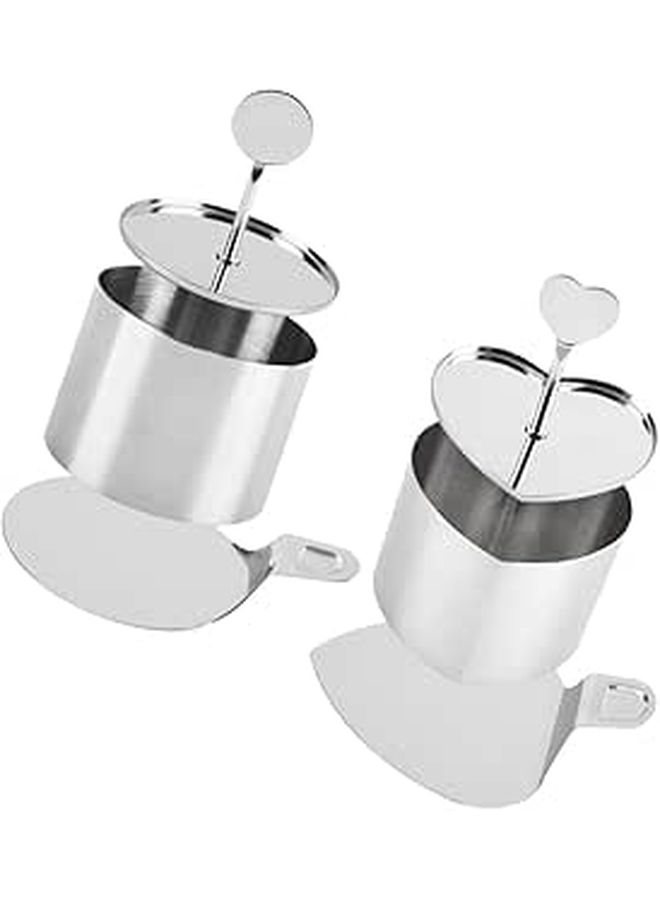 Zerodeko Stainless Steel Cookie Cutter and Mousse Ring Set Heart Shape Metal Baking Mold - Image 1