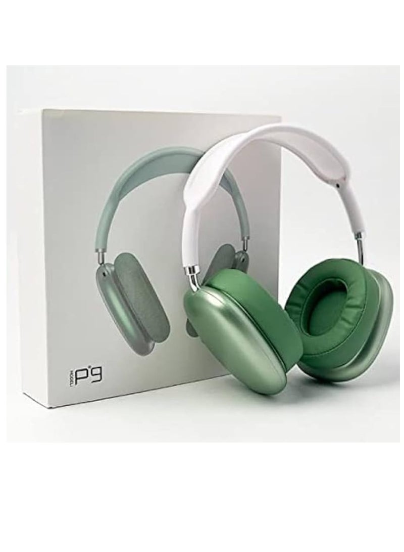 بي 9 سماعات رأس بلوتوث فوق الأذن باللون الأخضر - Image 2