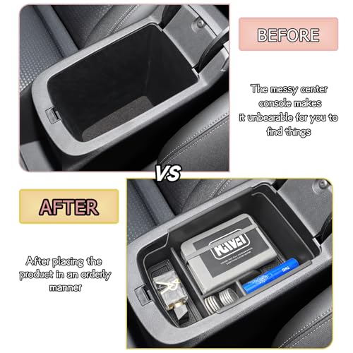 HGWEI Center Console Organizer Tray Compatible with 2024 2025 2026 Chevrolet Trax and 2024-2026 Buick Envista Interior Accessories Insert Armrest Secondary Storage Box Coin Holder, Black - Image 3