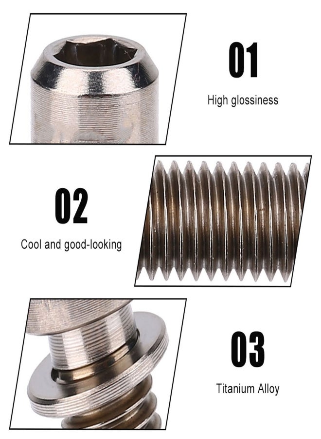RISK 4Pcs M6x18mm Bike Disc Brake Clamp Bolt Fixed Screw with Gasket (Titanium) - Image 5