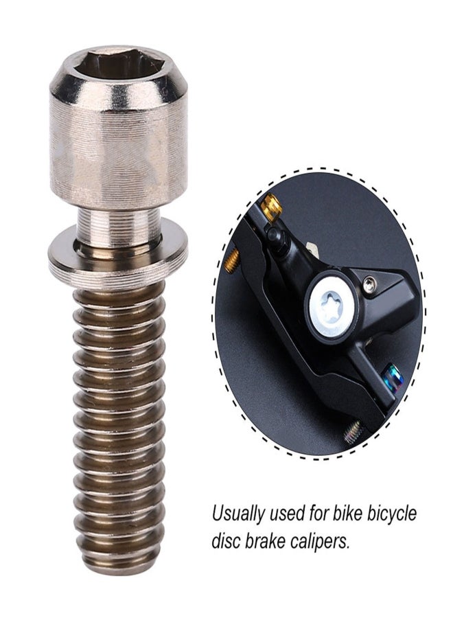 RISK 4Pcs M6x18mm Bike Disc Brake Clamp Bolt Fixed Screw with Gasket (Titanium) - Image 4
