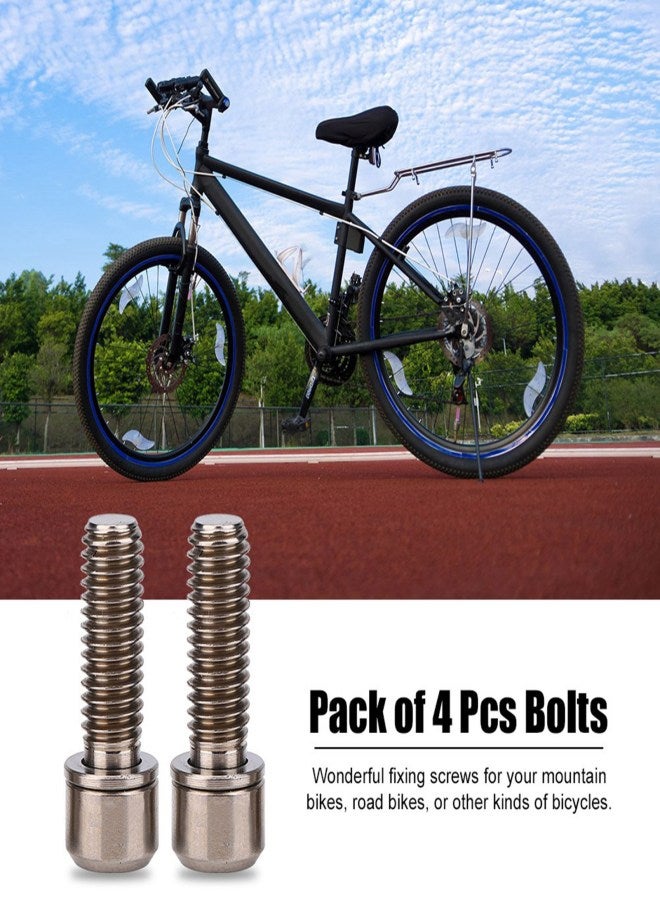 RISK 4Pcs M6x18mm Bike Disc Brake Clamp Bolt Fixed Screw with Gasket (Titanium) - Image 3