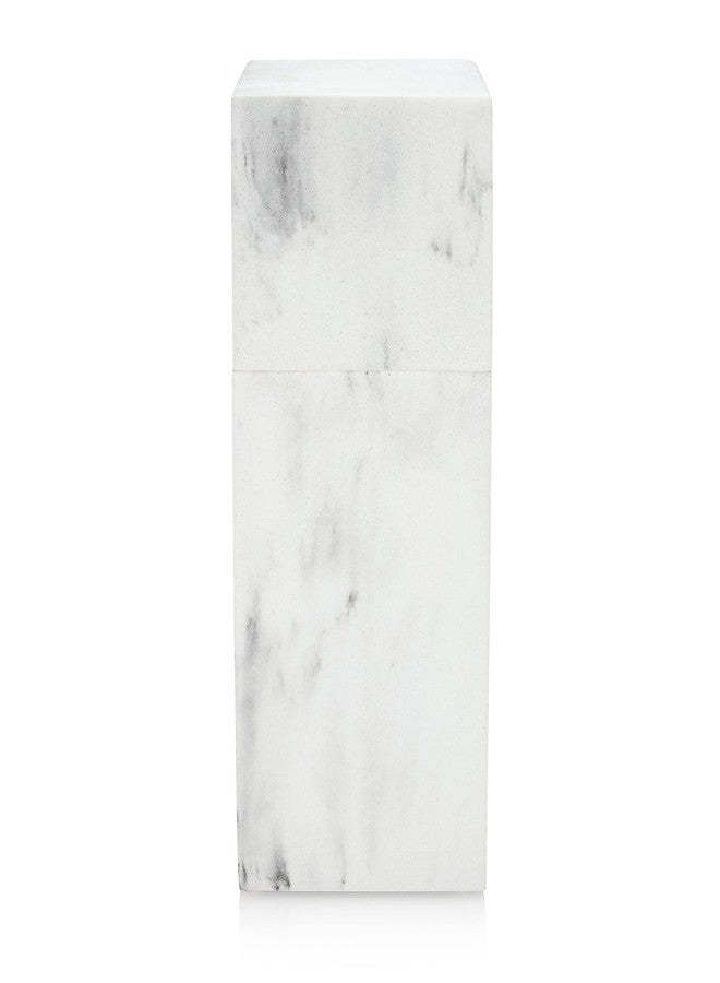 Essentra Home Toothbrush Holder with Lid, Elegant White Marble Bathroom Toothbrush & Toothpaste Organizer - Blanc Collection - Image 3