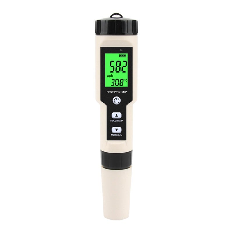 Digital PH Meter 4-In-1 PH ORP H2 Temperature Tester With LCD Display - Portable Probe Detachable Design High Accuracy for Water Food Testing - Image 1