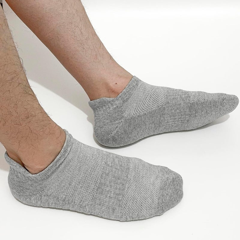 PUJANE 5 Pairs Athletic Running Ankle Socks Cushioned Breathable Low Cut Sports Tab Cotton Socks for Men and Women - Image 3