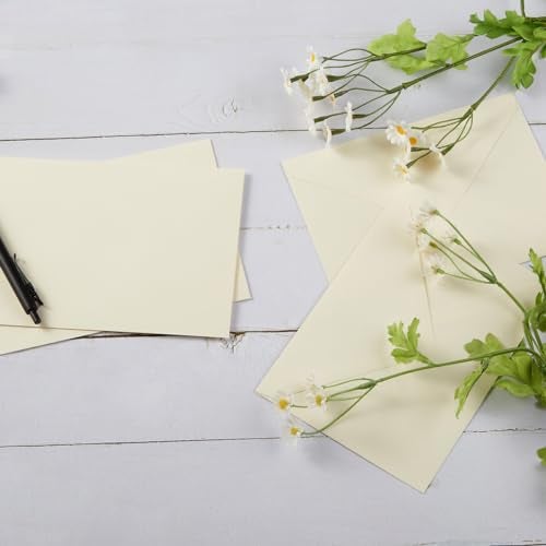 Toperd 50 Pack A6 Envelopes for 4 x 6 Greeting Cards, Birthday Party, Photos, Baby Shower and Wedding Invitation Cards, 6 1/2 x 4 3/4 Inches (Cream Color) - Image 5