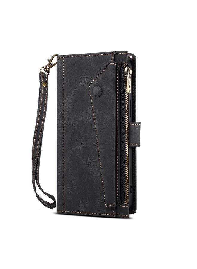 Zaboon Case For iPhone 12 mini Retro Frosted Horizontal Flip Leather Case with Holder & Card Slot & Wallet & Zipper Pocket & Lanyard - Image 2