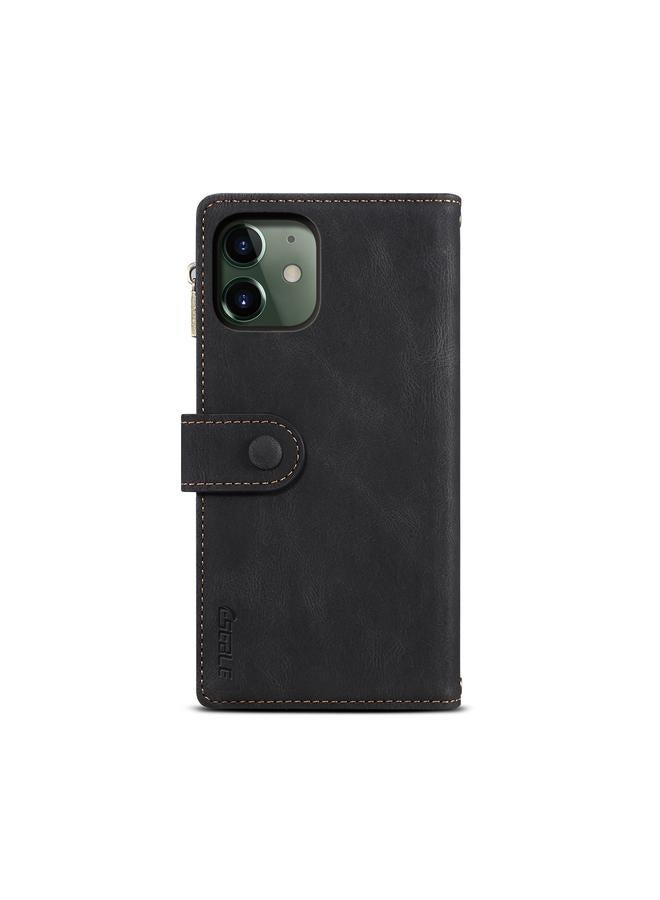 Zaboon Case For iPhone 12 mini Retro Frosted Horizontal Flip Leather Case with Holder & Card Slot & Wallet & Zipper Pocket & Lanyard - Image 3