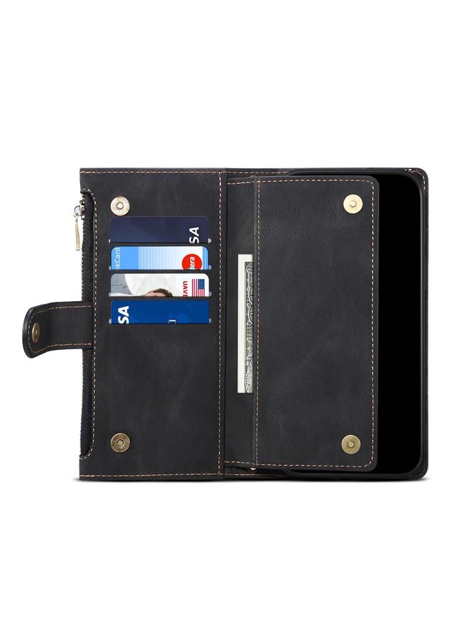 Zaboon Case For iPhone 12 mini Retro Frosted Horizontal Flip Leather Case with Holder & Card Slot & Wallet & Zipper Pocket & Lanyard - Image 5