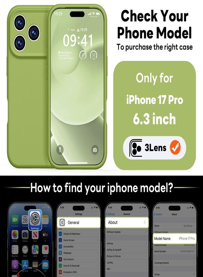 Vooii Magnetic Compatible with iPhone 17 Pro Case (Compatible with Magsafe) (Upgraded Camera Protection) Liquid Silicone Shockproof Full Body Protective Phone Cover for Women Men, Cedar Green, 6.3” - Image 2