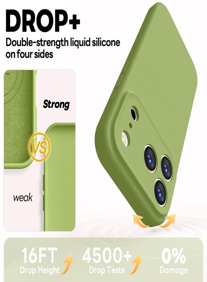 Vooii Magnetic Compatible with iPhone 17 Pro Case (Compatible with Magsafe) (Upgraded Camera Protection) Liquid Silicone Shockproof Full Body Protective Phone Cover for Women Men, Cedar Green, 6.3” - Image 4