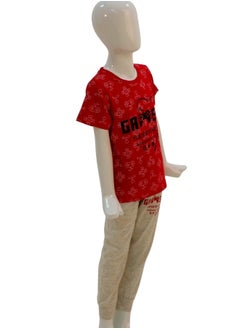 JOANNA JOANNA Boy's Gamer Print Short Sleeve Shirt & Long Pants Pajama Set, Red  - Image 4
