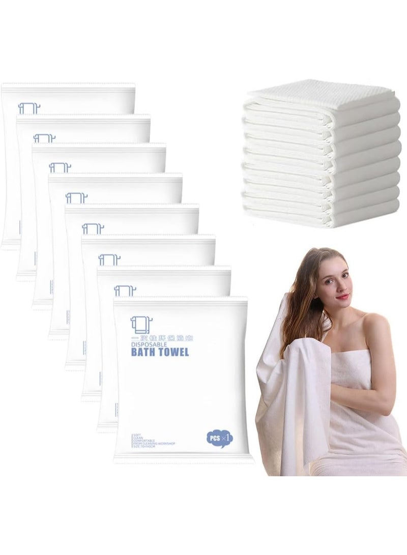 8 PCS Travel Disposable Towels Set,Portable Thicken Bath Towels Individual Packing Soft Cotton Hair Drying Towels Comfortable,Large Strong Absorption Clean Towels for Bath Hotel Spa Camping