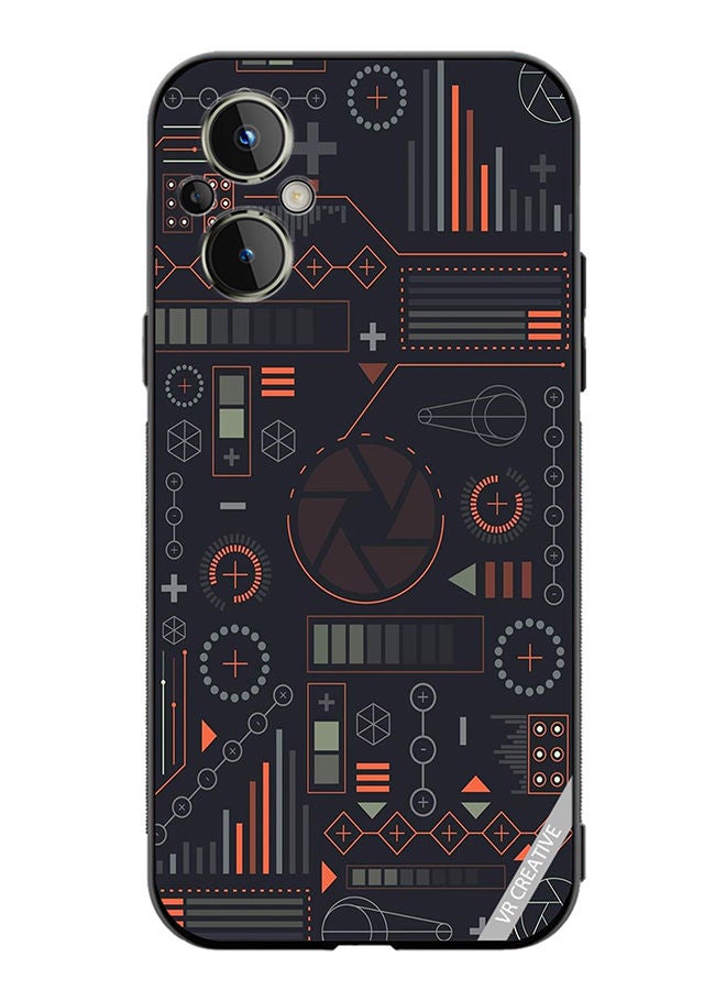 VR CREATIVE Protective Case Cover For OnePlus Nord N20 5G Circuit Design Multicolour - Image 1