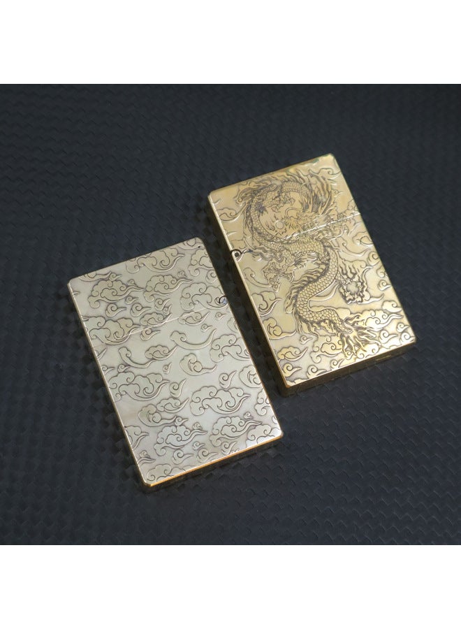 Zorro Brass Kerosene Lighter Integrated Waterproof Sealed Windproof Grinding Wheel Xiangyun Zodiac Dragon Creative Lighter Gift