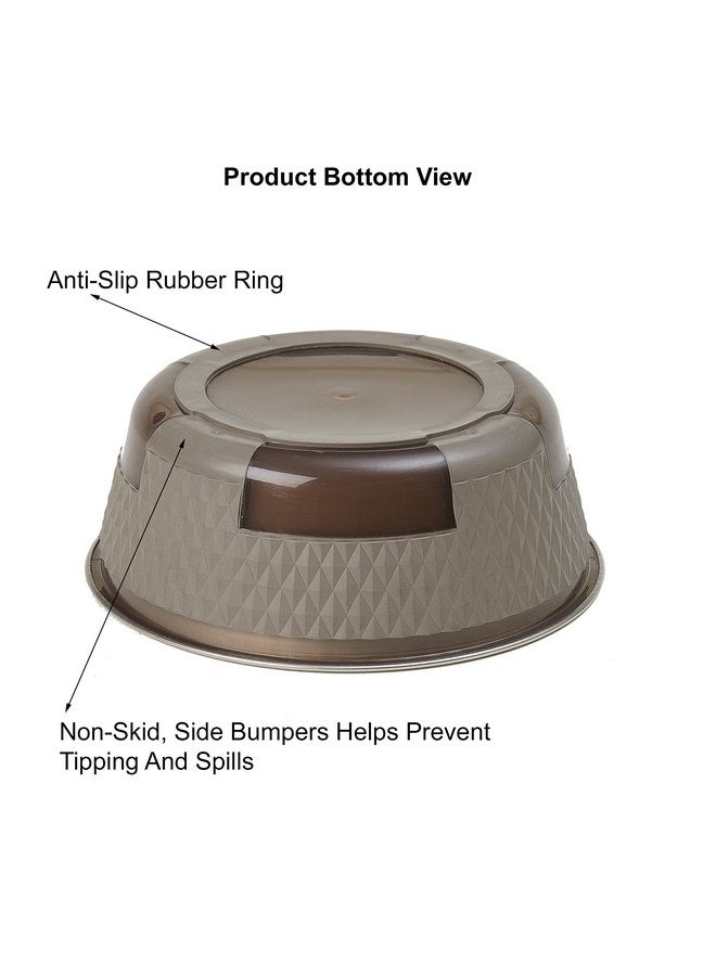 PetRageous 16015 Kona Stainless Steel Non-Slip Dishwasher Safe Dog Bowl 1.75-Cup 5.5-Inch Diameter 1.75-Inch Tall for Small and Medium Dogs and Cats, Brown - Image 4