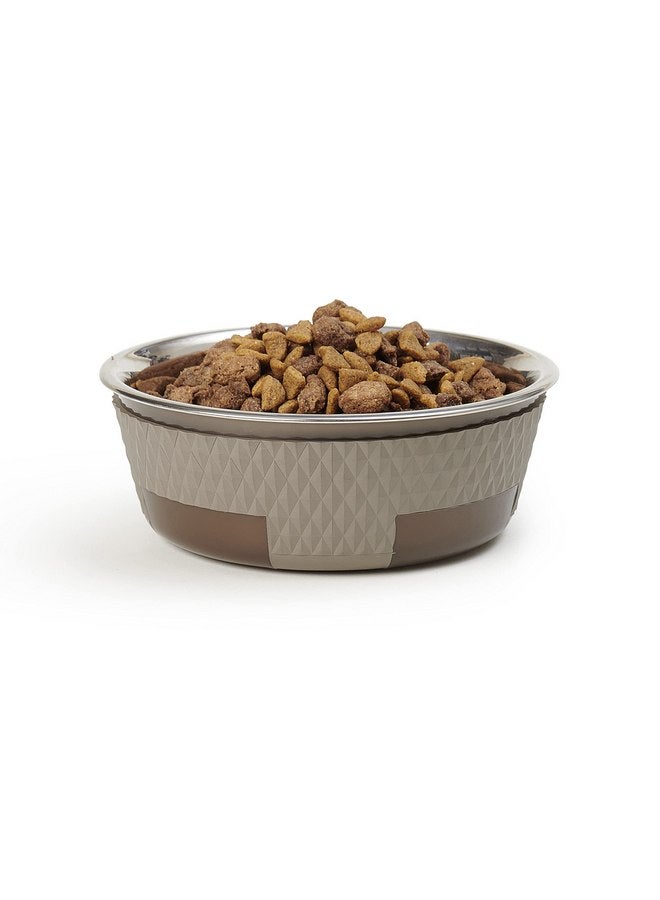 PetRageous 16015 Kona Stainless Steel Non-Slip Dishwasher Safe Dog Bowl 1.75-Cup 5.5-Inch Diameter 1.75-Inch Tall for Small and Medium Dogs and Cats, Brown - Image 3