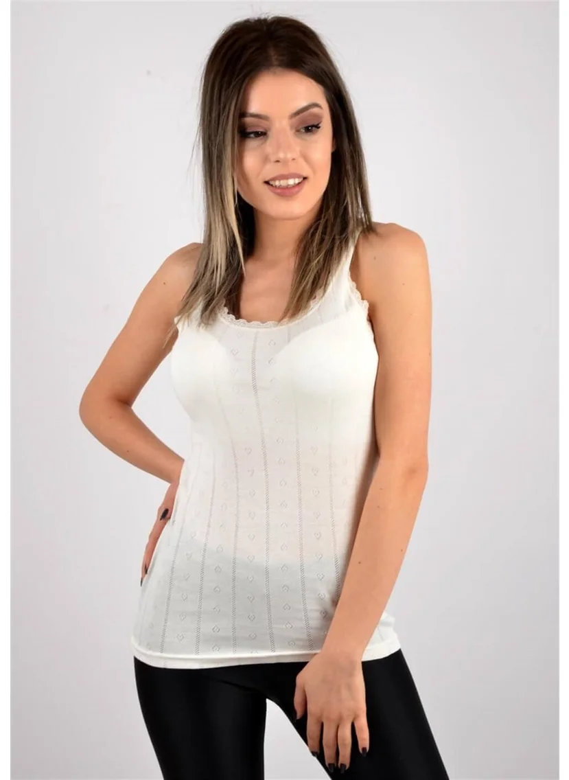 Tutku 4-Pack Patterned Wide Strap Jacquard Women's Undershirt