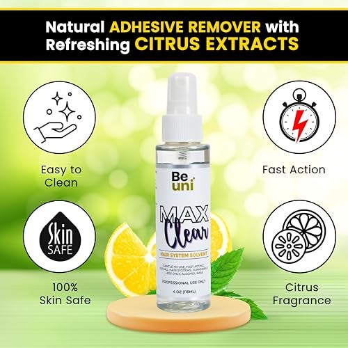 Beuni Max Clear Hair Patch Wig Adhesive Remover Spray Fast Acting Citrus Based Formula Skin Friendly Solution For Hair Patch And Wigs (Pack of 1, 118ml) - Image 2