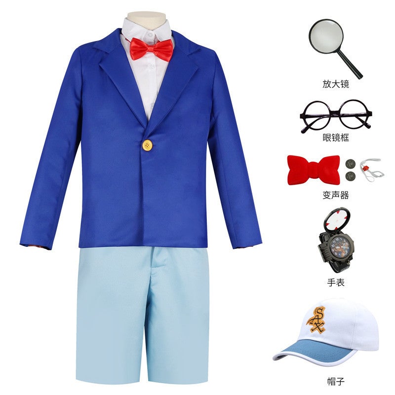 Jinyuan Yijia Conan Kidd cosplay adult childrens clothing in stock suit wholesale one-piece delivery in stock Conan 9-piece set 